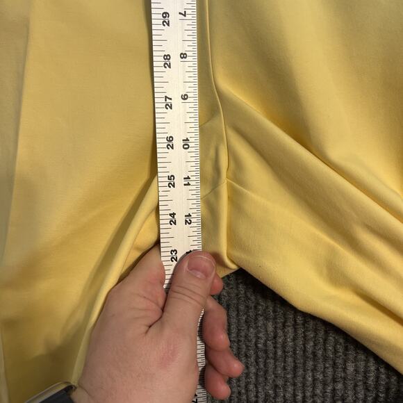 Chicos 3 Womens Pants Size XL Yellow Pleated Wide Leg High Rise Office Preppy - Picture 7 of 10